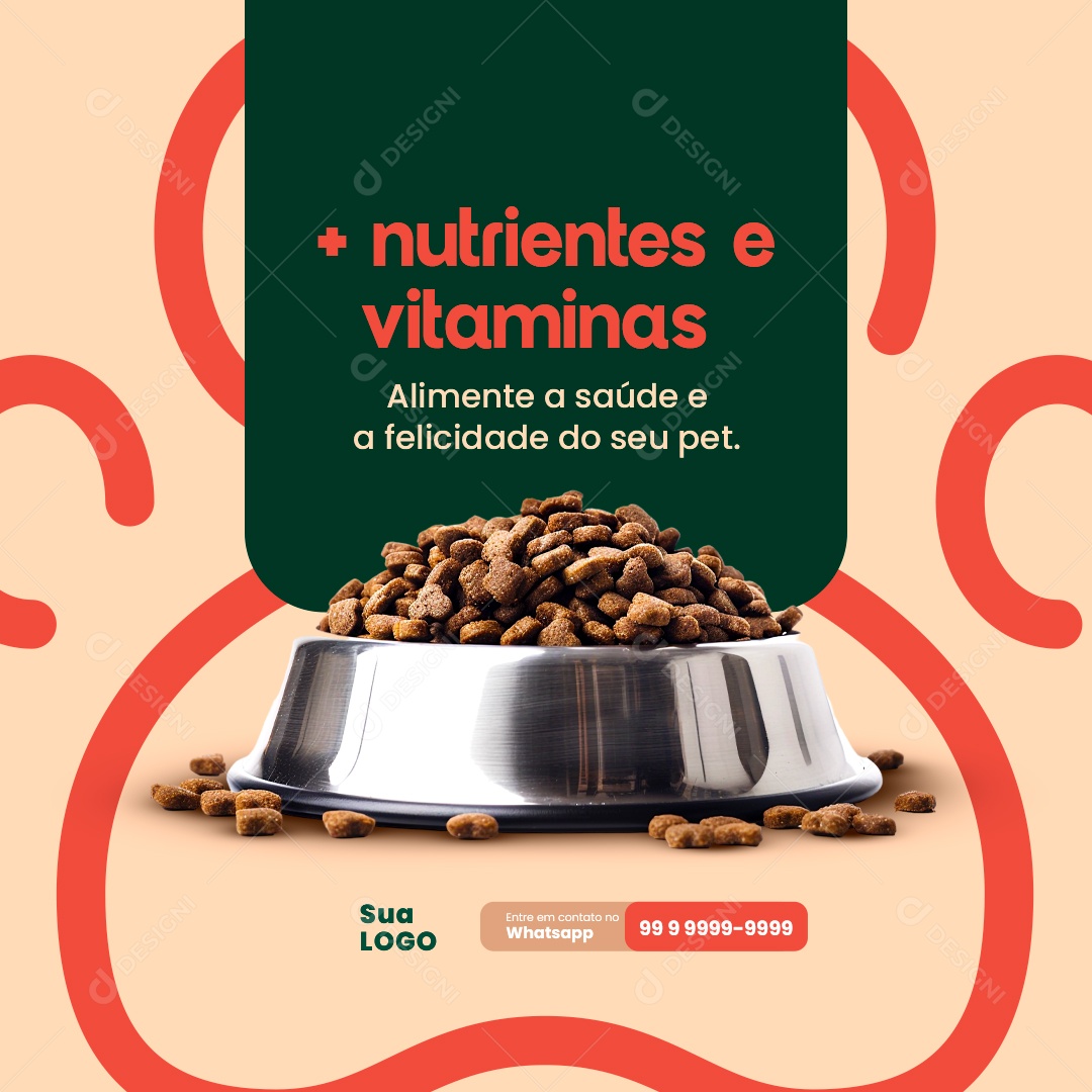 Pet Shop Nutrientes e Vitaminas Social Media PSD Editável