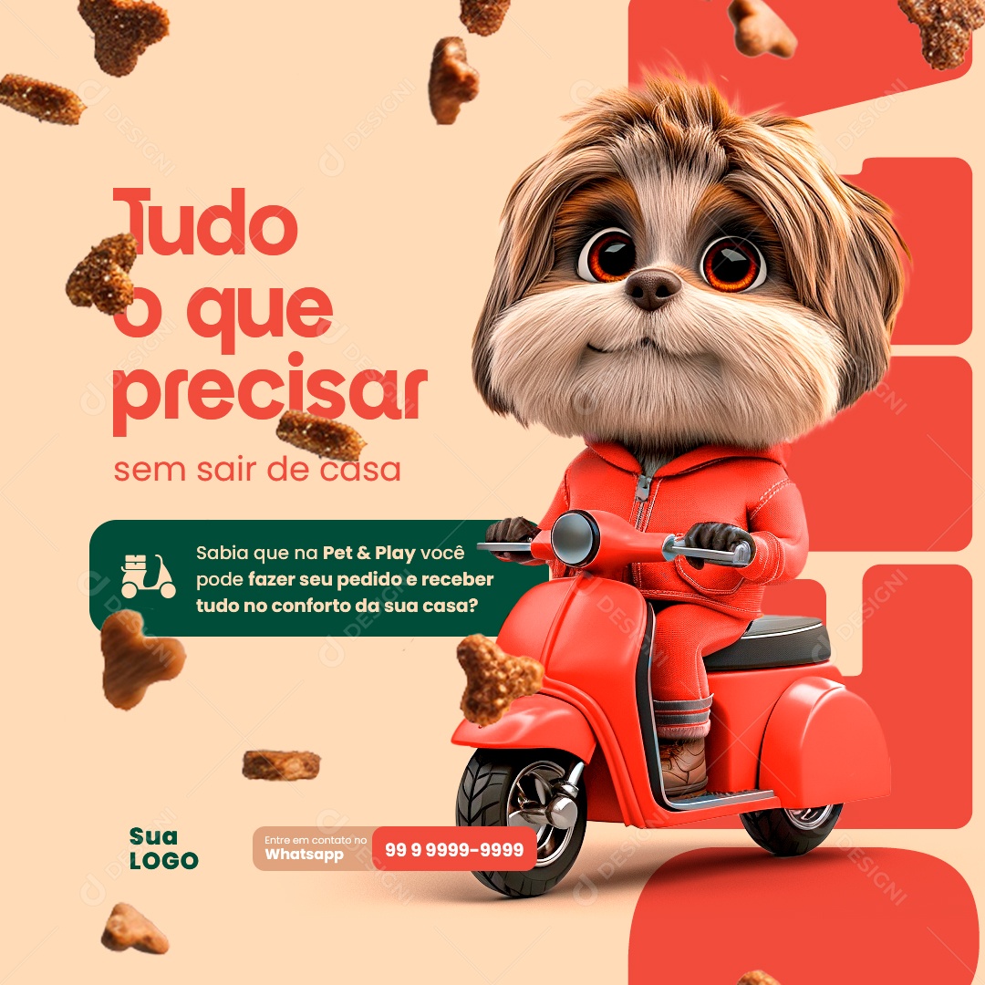 Pet Shop Tudo o que Pecisar Social Media PSD Editável