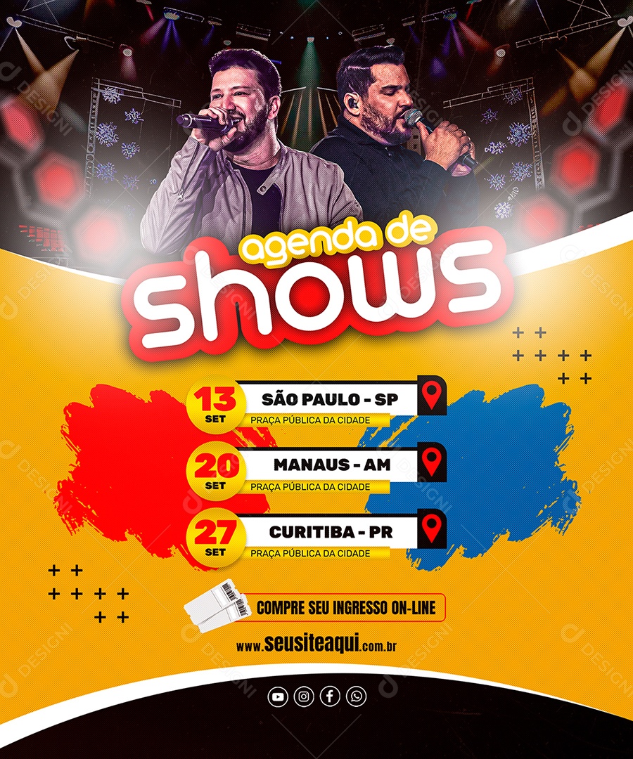 Próximos Shows Sextaneja Social Media PSD Editável
