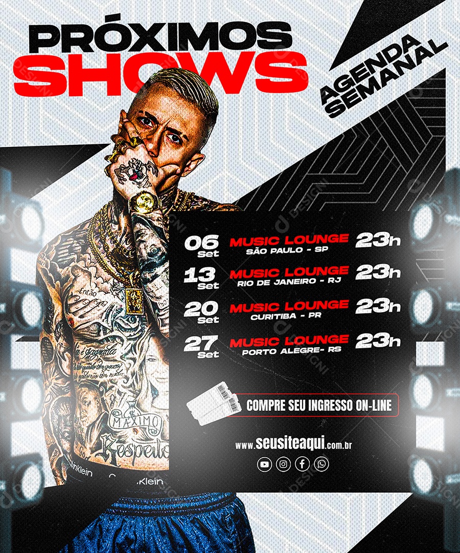 Próximos Shows Fank Social Media PSD Editável