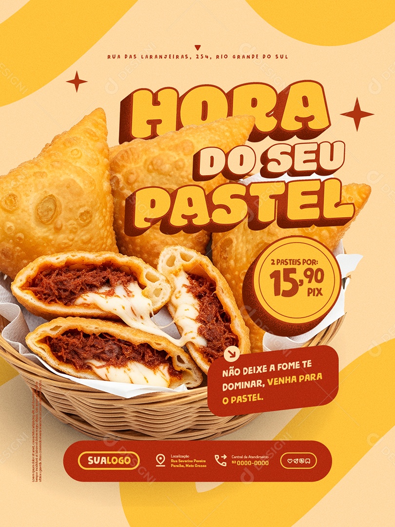 Pastelaria Hora do Seu Pastel Social Media PSD Editável