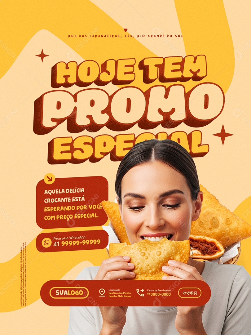 Pastelaria Hoje Tem Promo Especial Social Media PSD Editável