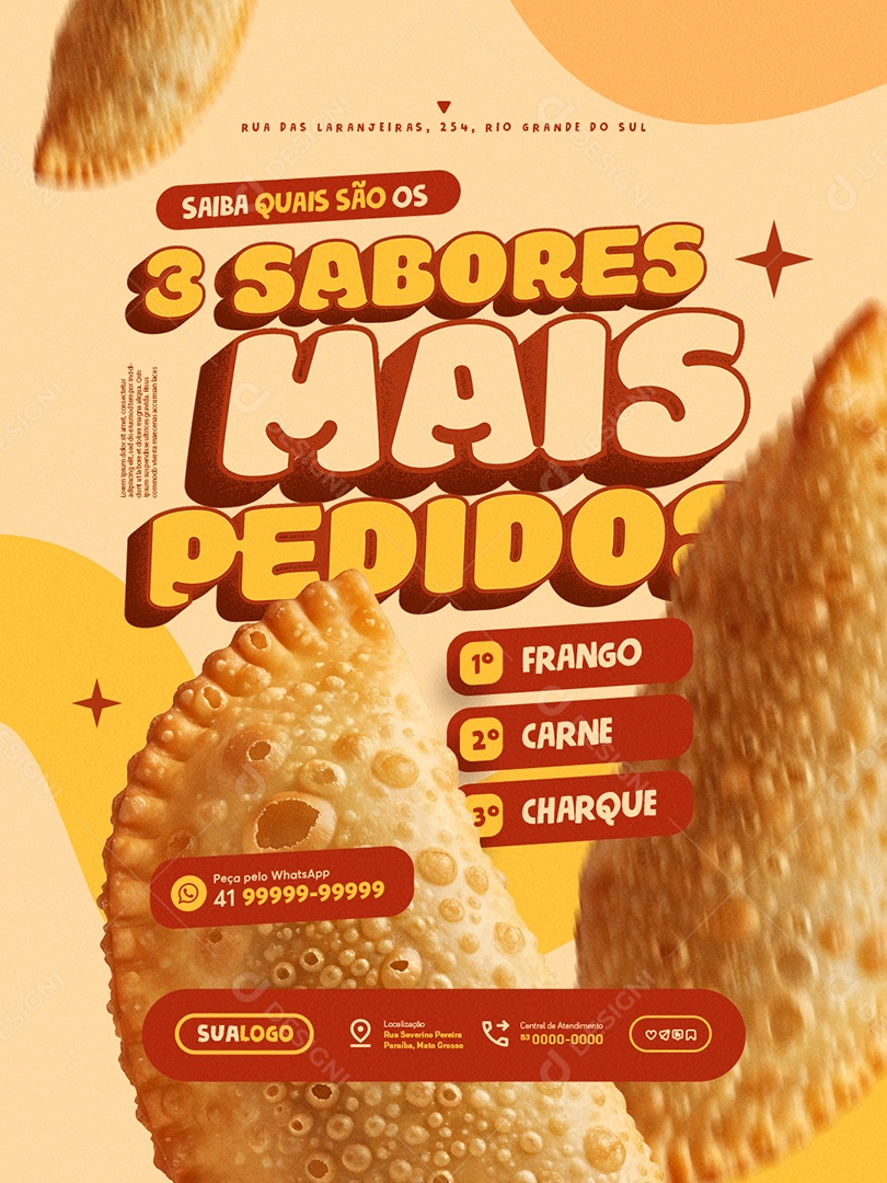 Pastelaria Saiba Quais São os Três Sabores Mais Pedidos Social Media PSD Editável