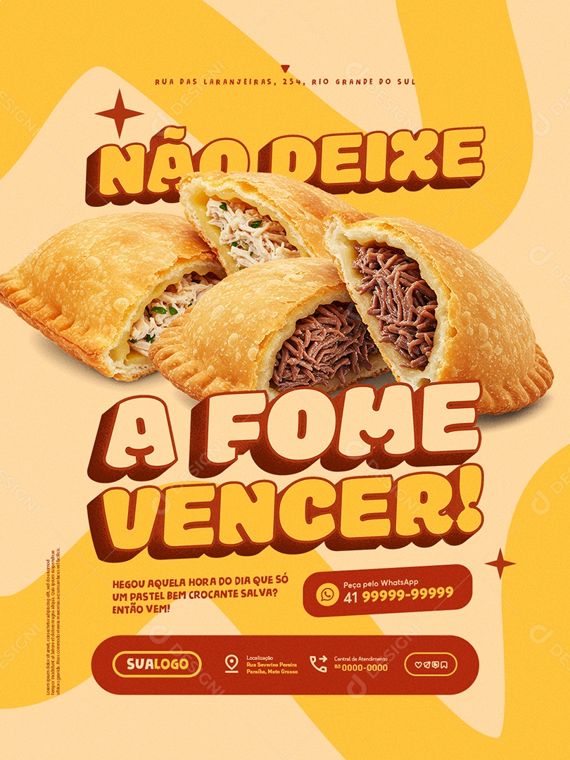 Pastelaria Não Deixe a Fome Vencer Social Media PSD Editável