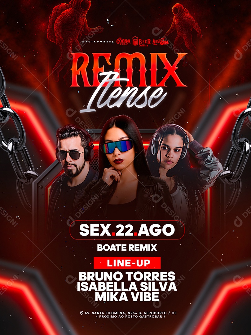 Flyer Remix Itense Social Media PSD Editável
