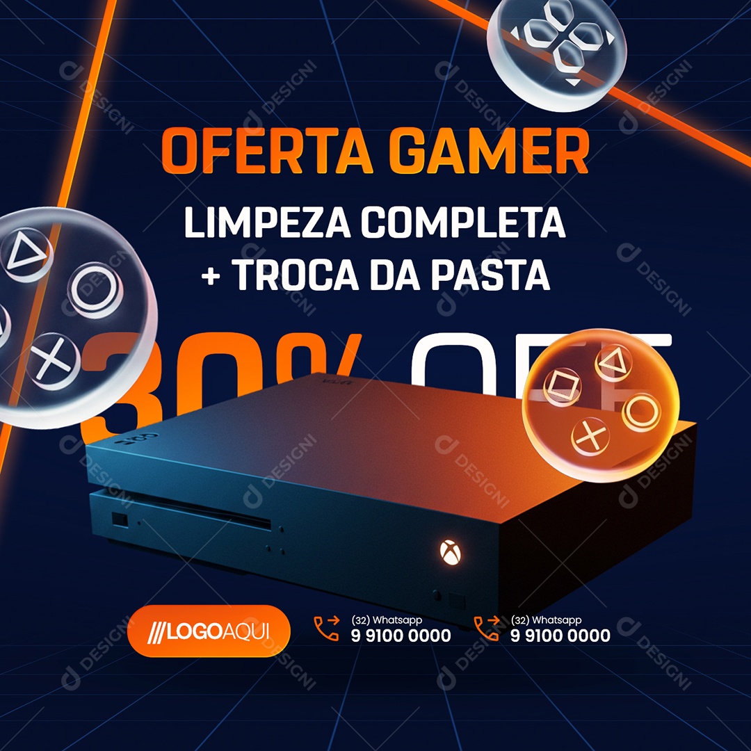 Loja de Games Oferta Gamer Social Media PSD Editável