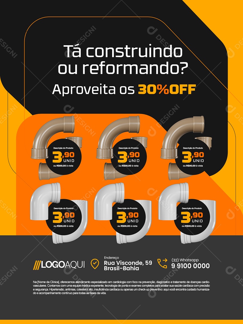 Loja de Tubos Tá Costruindo ou Reformando Social Media PSD Editável