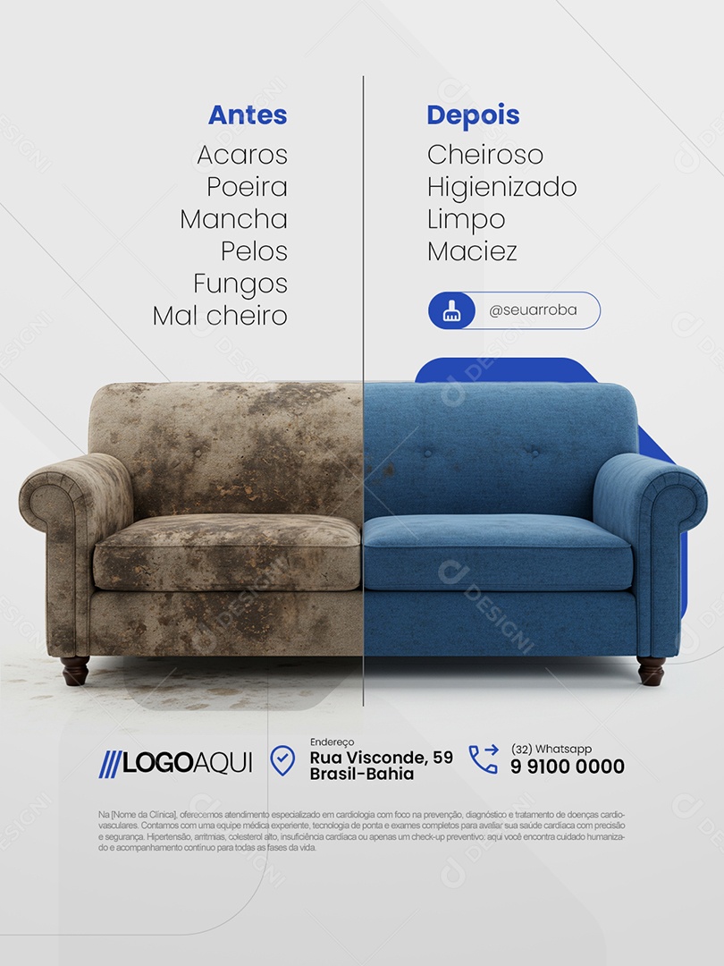 Estofado Antes Depois Social Media PSD Editável