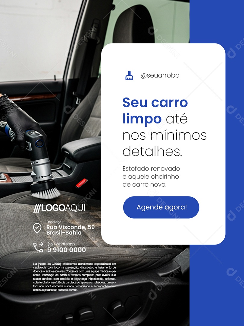Estofado Seu Carro Limpo Social Media PSD Editável