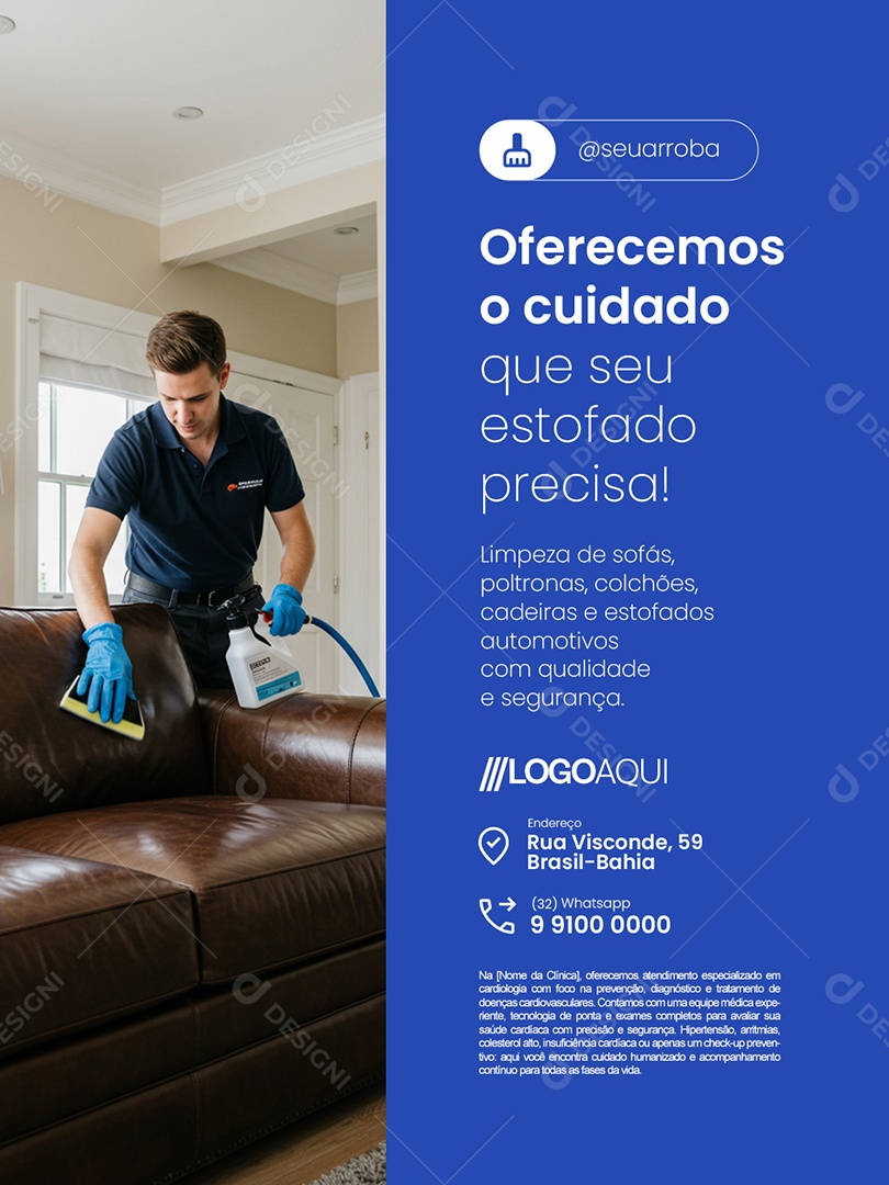 Estofado Oferecemos o Cuidado Social Media PSD Editável