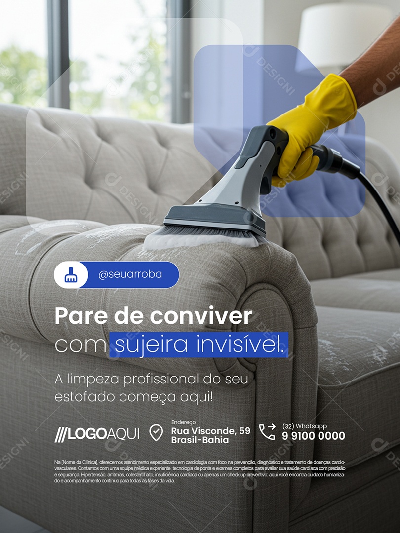 Estofado Pare de Conviver com Sujeira Invisível Social Media PSD Editável