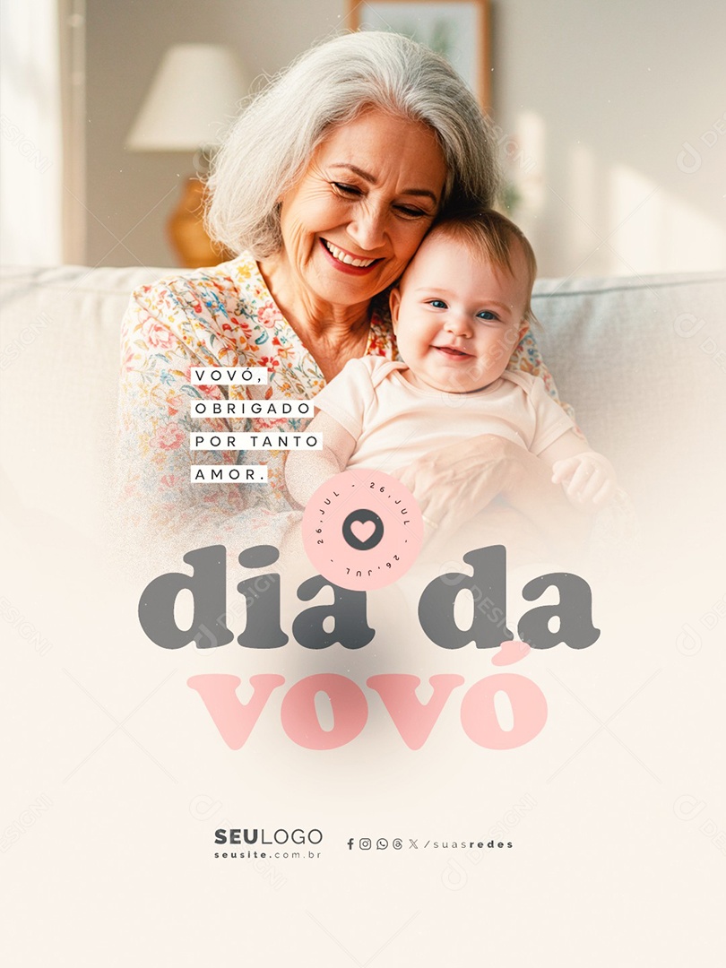 Dia da Vovó 26 de Julho Social Media PSD Editável