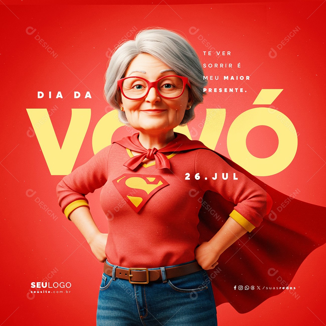 Dia da Vovó 26 de Julho Social Media PSD Editável