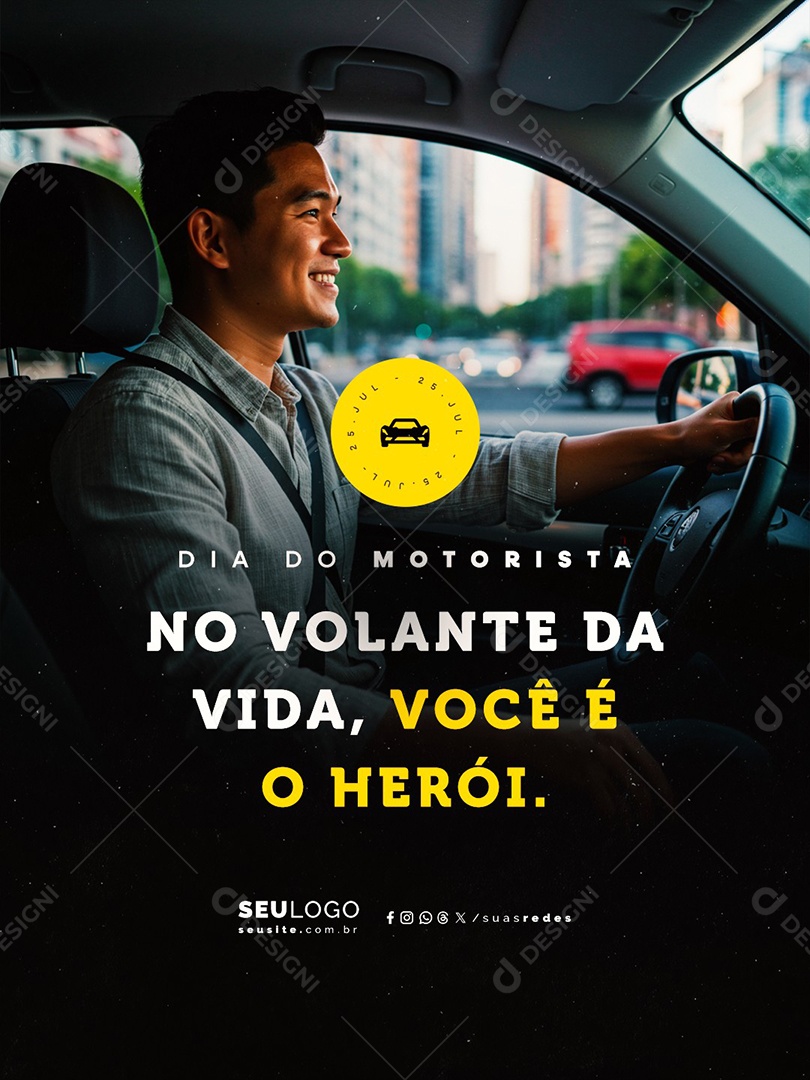 Dia do Motorista 25 de Julho Social Media PSD Editável