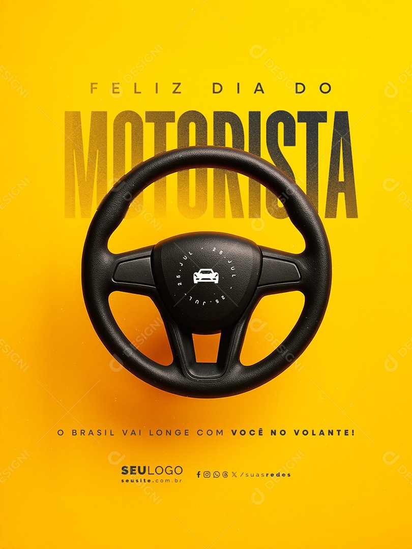 Feliz Dia do Motorista 25 de Julho Social Media PSD Editável