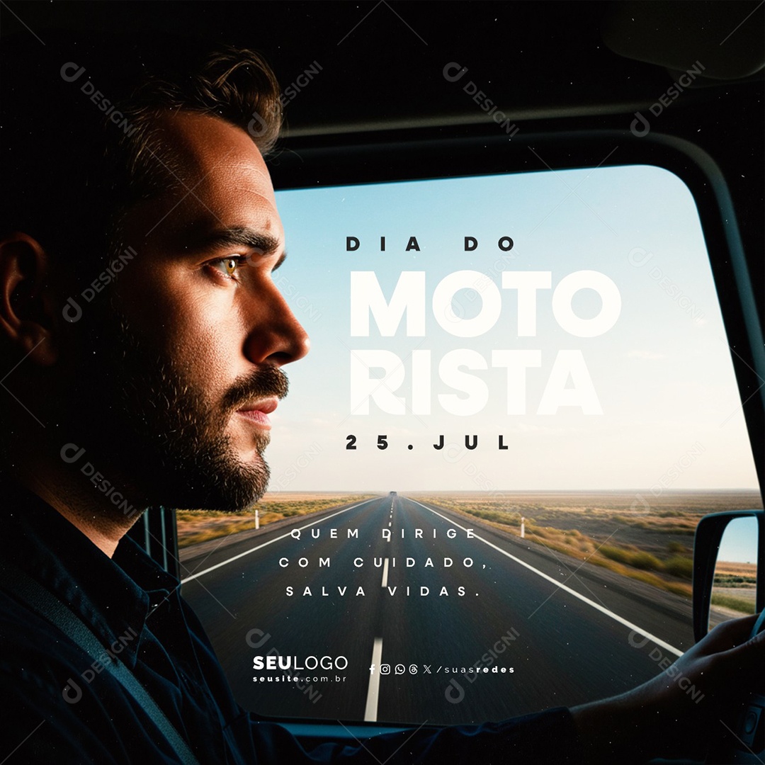 Dia do Motorista 25 de Julho Social Media PSD Editável