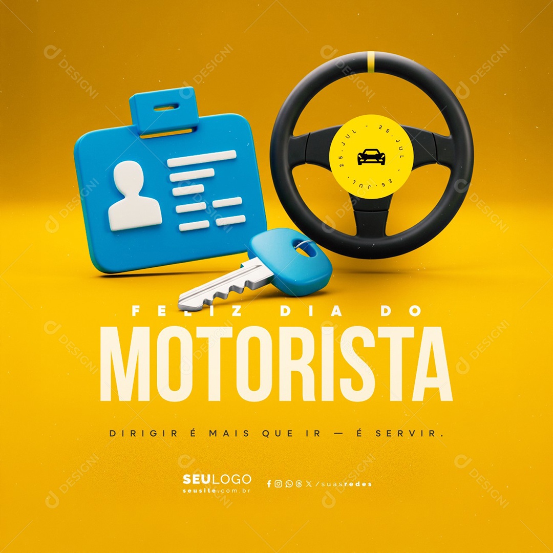 Feliz Dia do Motorista 25 de Julho Social Media PSD Editável