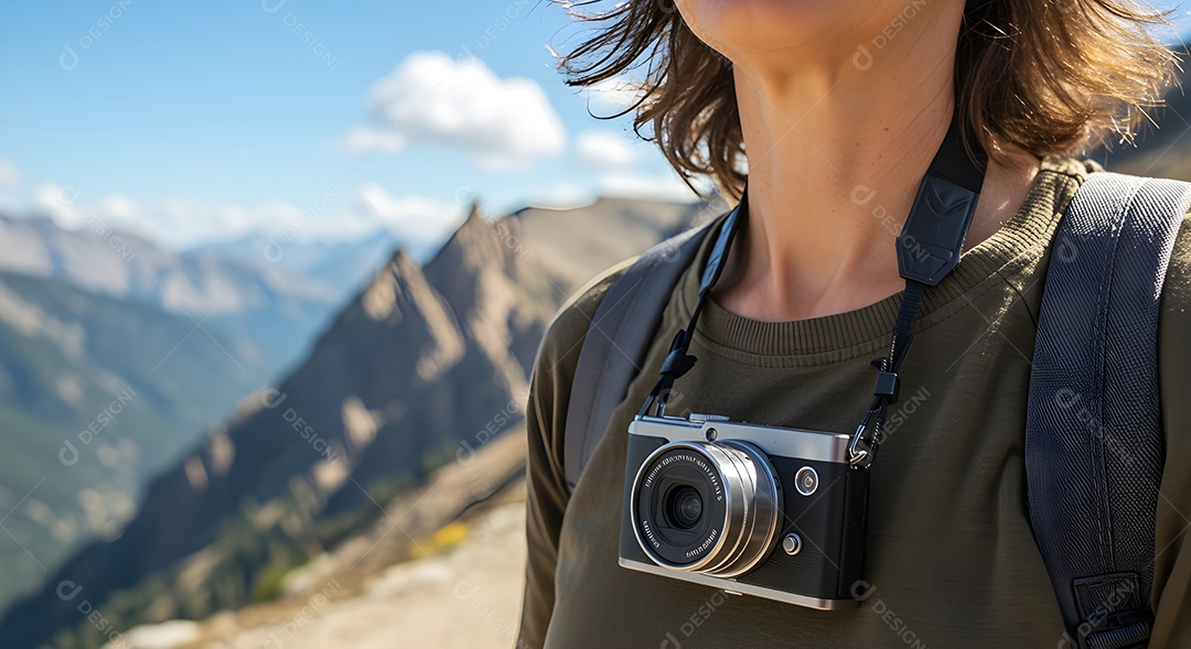 Retrato de uma pessoa segurando câmera