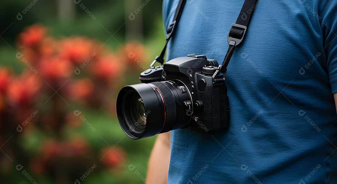 Retrato de uma pessoa segurando câmera