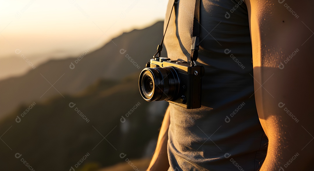 Retrato de uma pessoa segurando câmera