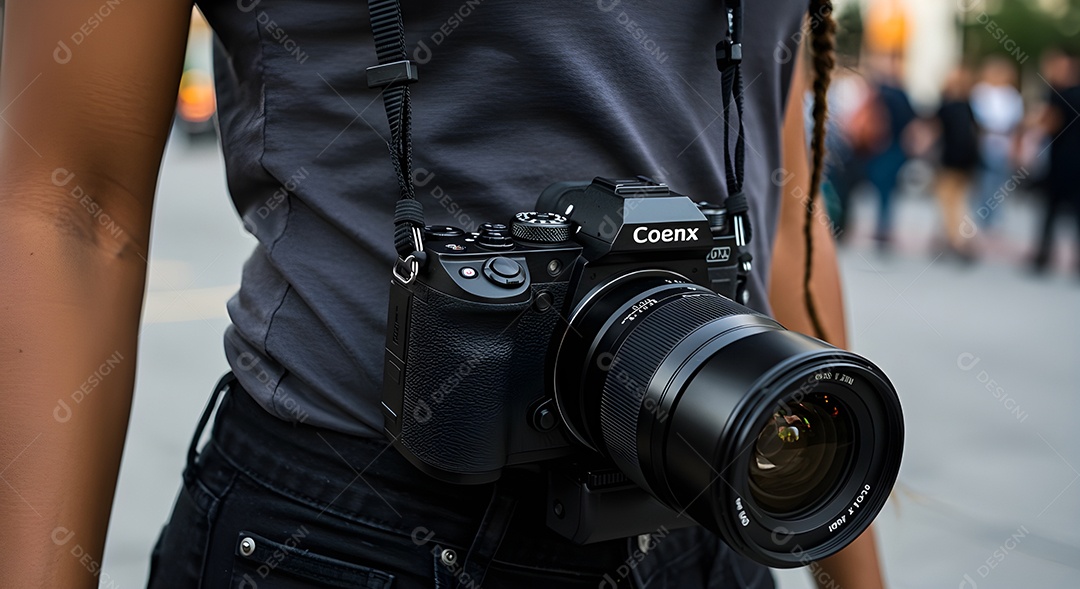 Retrato de uma pessoa segurando câmera