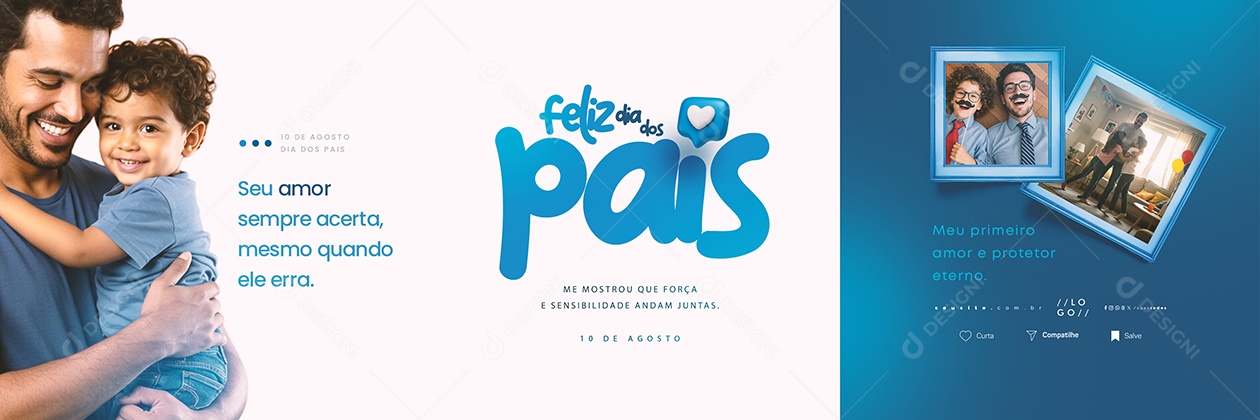 Carrossel Feliz Dia dos Pais 10 de Agosto Social Media PSD Editável