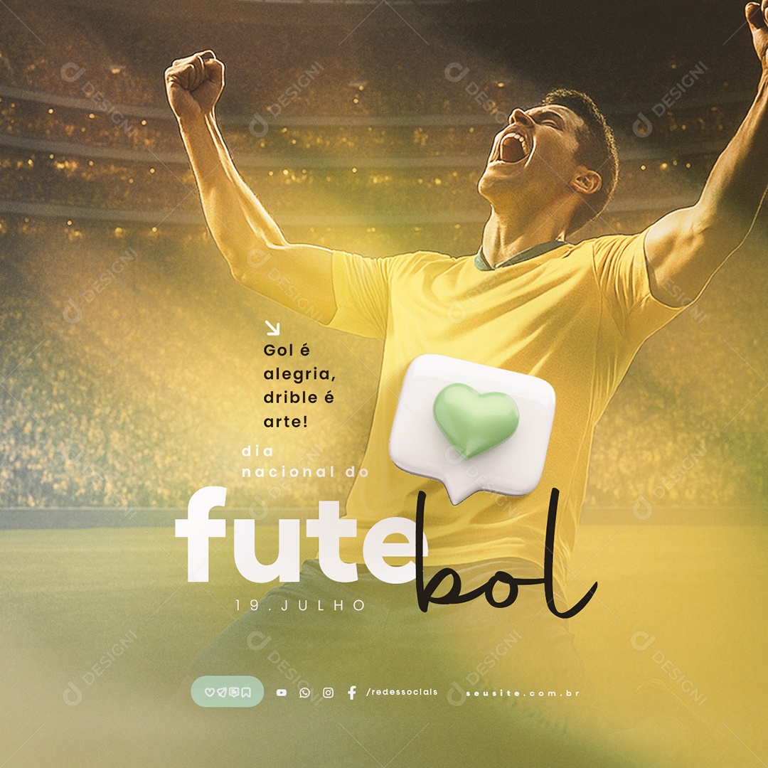 Dia Nacional do Futebol 19 de Julho Social Media PSD Editável