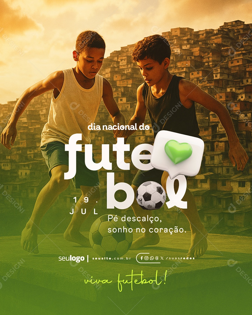 Dia Nacional do Futebol 19 de Julho Social Media PSD Editável