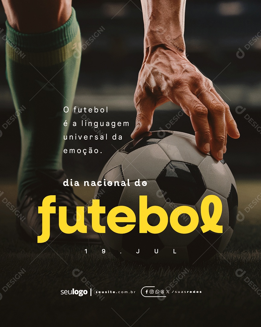 Dia Nacional do Futebol 19 de Julho Social Media PSD Editável