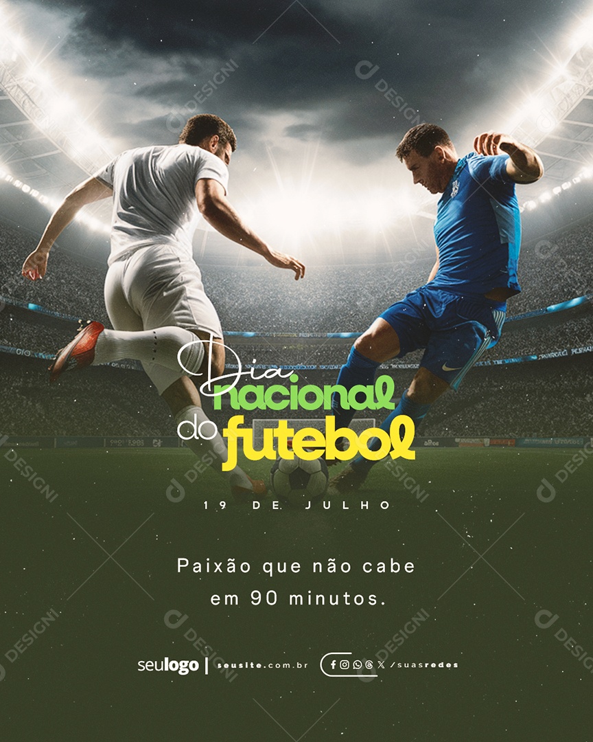 Dia Nacional do Futebol 19 de Julho Social Media PSD Editável