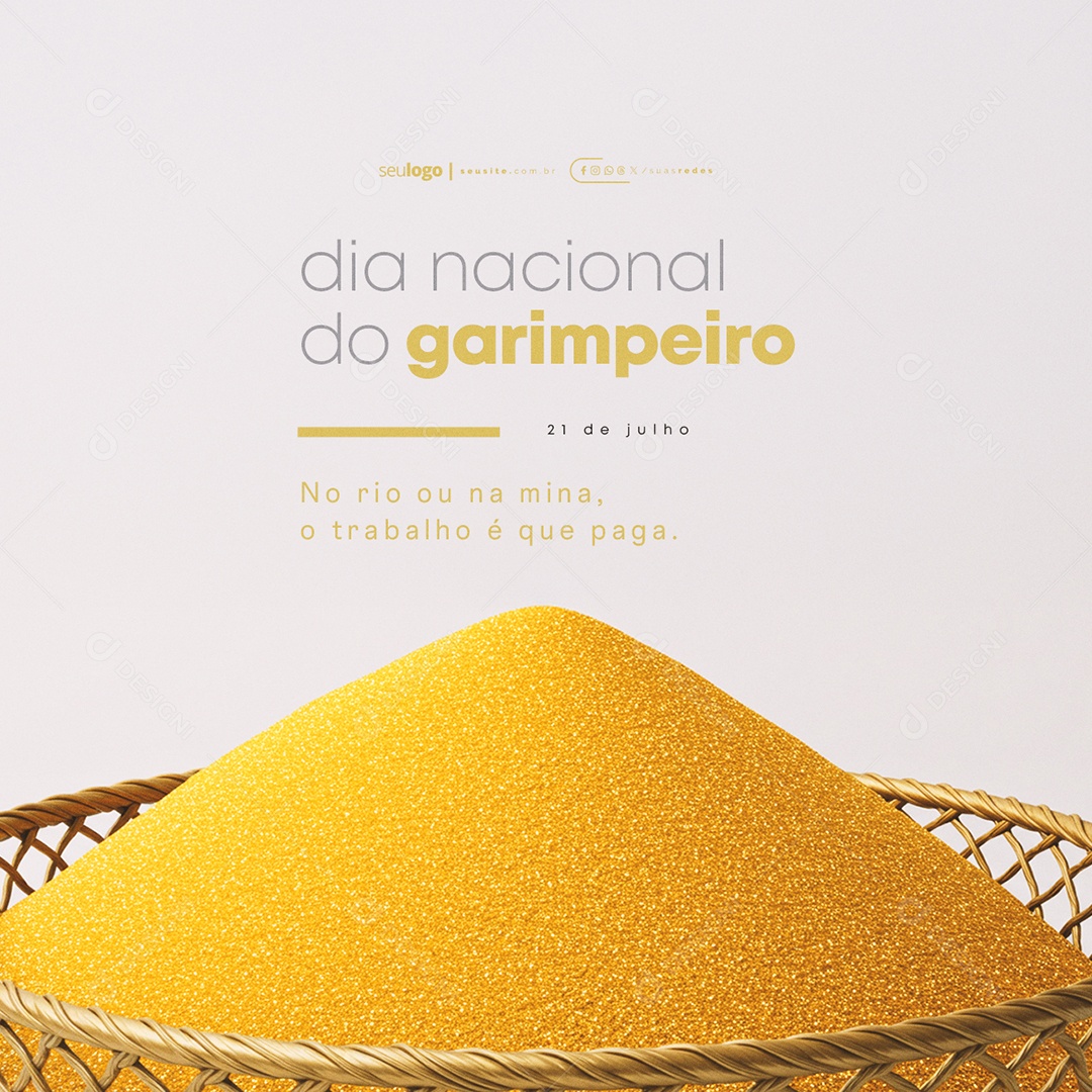 Dia Nacional do Garimpeiro 21 de Julho Social Media PSD Editável