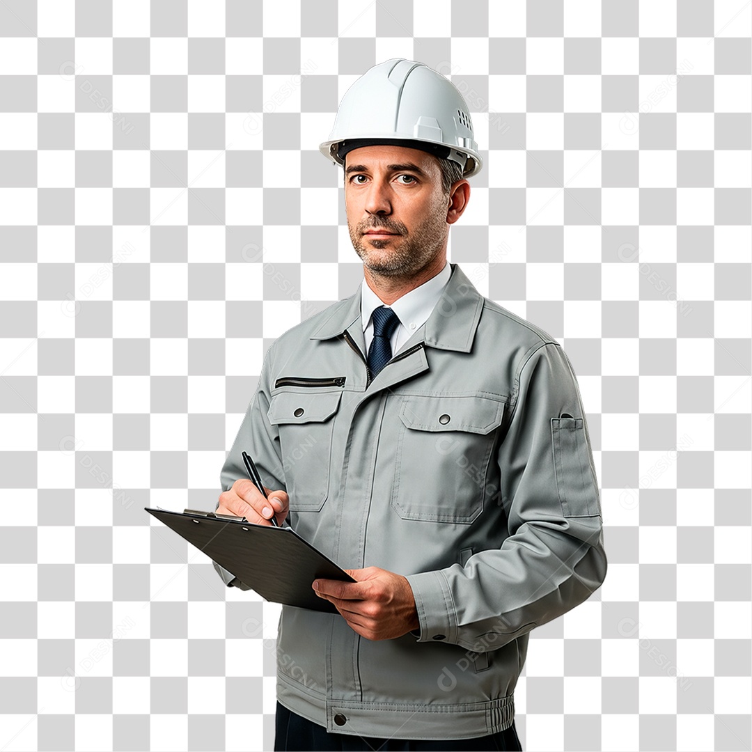 Engenheiro Segurando Prancheta PNG Transparente