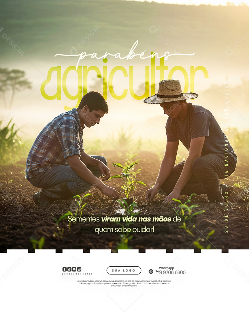 Dia do Agricultor 28 de Julho Social Media PSD Editável