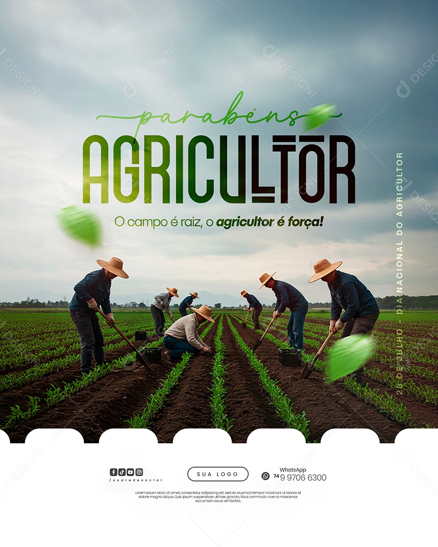 Dia do Agricultor 28 de Julho Social Media PSD Editável