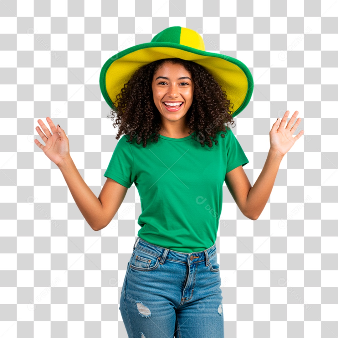 Jovem Torcedora PNG Transparente