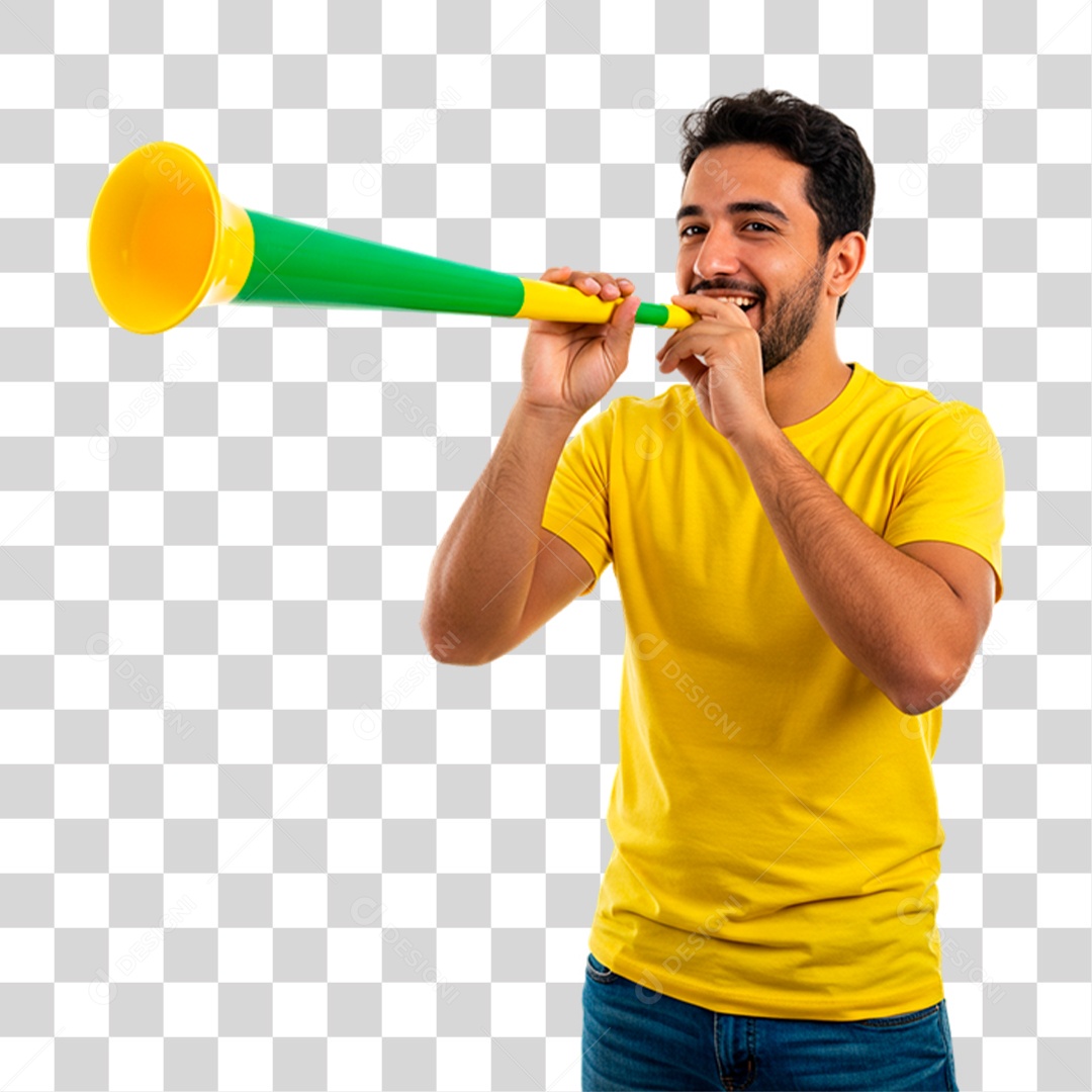 Jovem Torcedor Dia do Futebol PNG Transparente