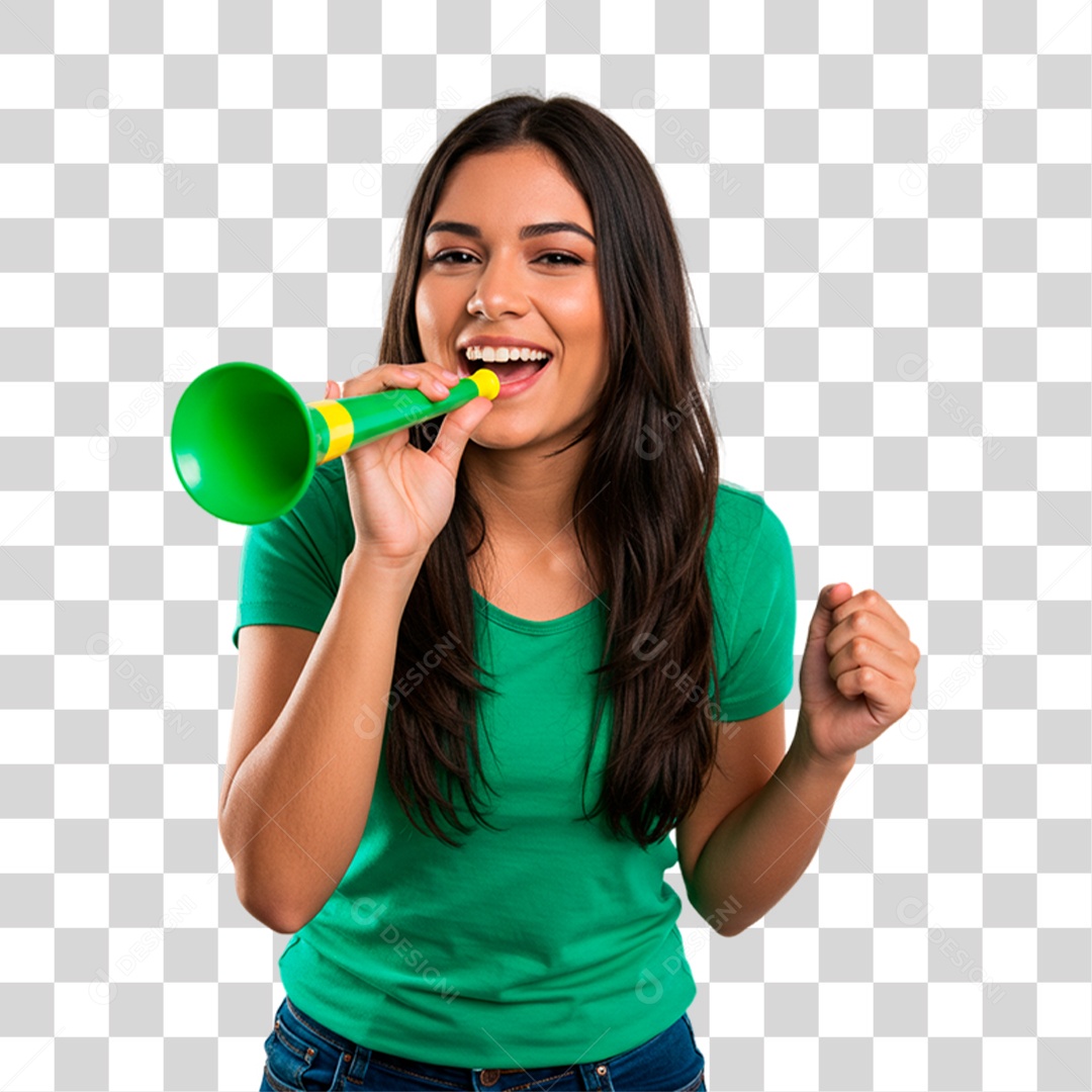 Jovem Torcedora PNG Transparente