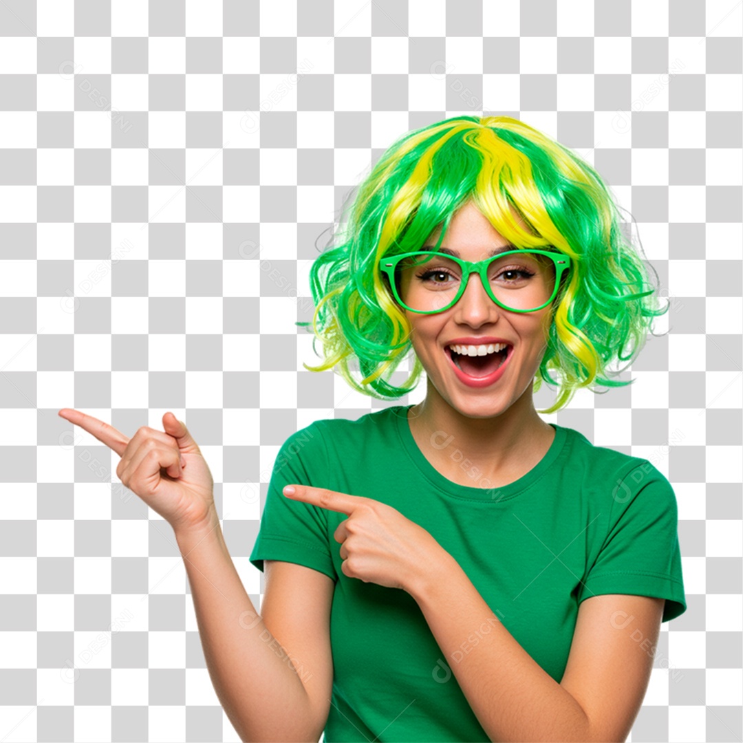 Jovem Torcedora de Peruca PNG Transparente