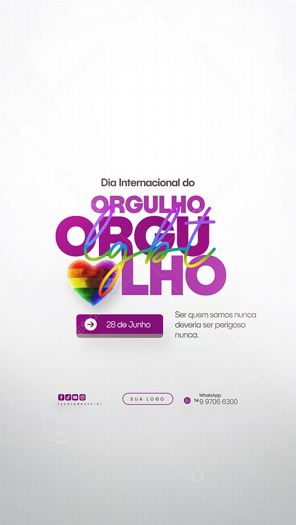 Story Dia Internacional do Orgulho LGBT Social Media PSD Editável