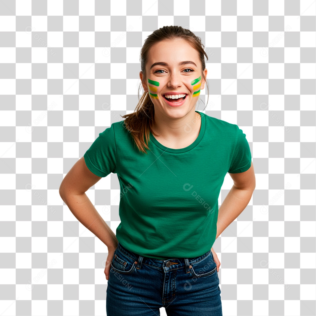 Jovem Torcedora PNG Transparente