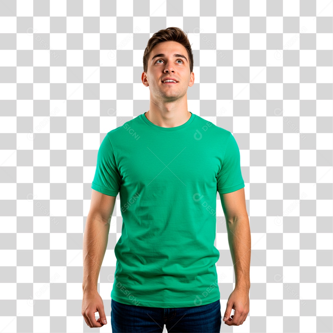 Homem de Camisa Verde Torcedor PNG Transparente