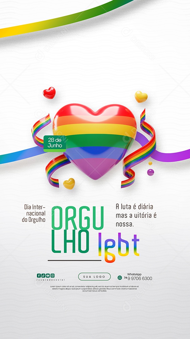 Story Dia Internacional do Orgulho LGBT Social Media PSD Editável