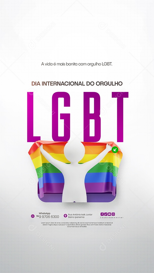 Story Dia Internacional do Orgulho LGBT Social Media PSD Editável