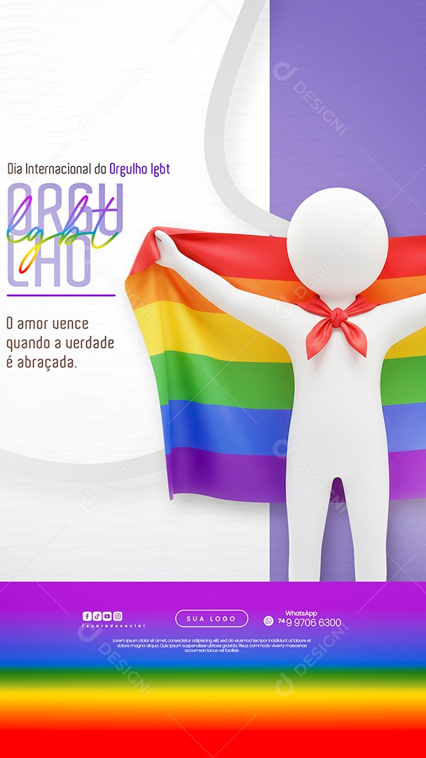 Story Dia Internacional do Orgulho LGBT Social Media PSD Editável