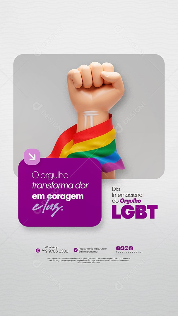 Story Dia Internacional do Orgulho LGBT Social Media PSD Editável