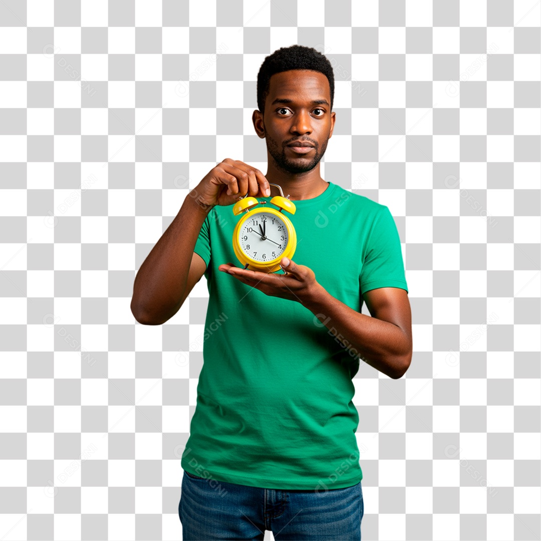 Torcedor Segurando Despertador PNG Transparente