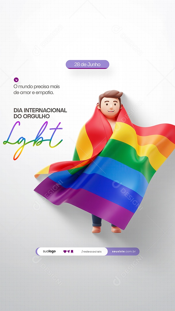 Story Dia Internacional do Orgulho LGBT Social Media PSD Editável