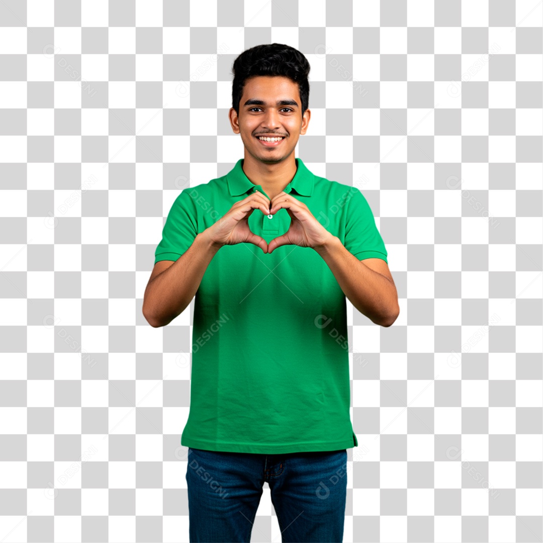 Homem de Camisa Verde Torcedor PNG Transparente