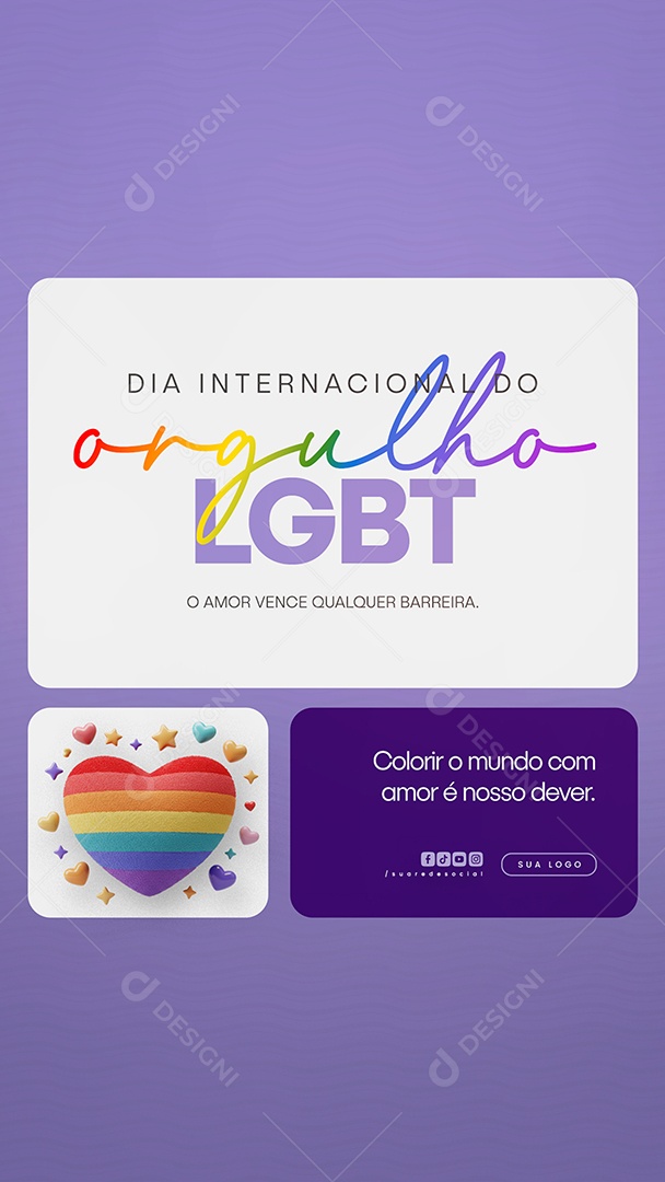 Story Dia Internacional do Orgulho LGBT Social Media PSD Editável