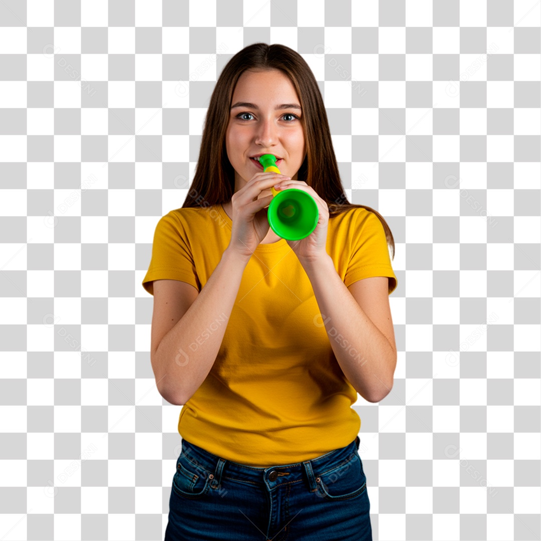 Jovem Torcedora PNG Transparente